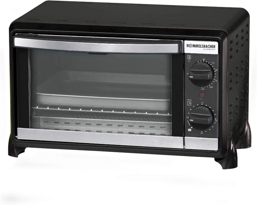 ROMMELSBACHER Kleinbackofen "Speedy" - 10 Liter Backraum, 2 Quarzheizelemente, Temperatur von 80 - 230 °, Ober-/Unterhitze, Zeitschaltuhr
