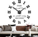 Rahmenlose 3D DIY Wanduhr XXL Stumm Spiegel Aufkleber Home Office Schule Dekoration (Schwarz-87)