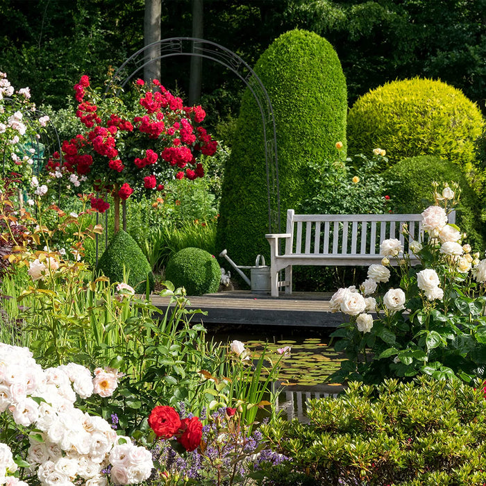 Rankbogen Rosen 233 x 153 x 39 cm HxBxT, Metall Rosenbogen, wetterfeste Rankhilfe mit Verzierung, dunkelgrün
