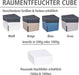 Raumentfeuchter Cube, Luftentfeuchter reduziert Schimmel & Gerüche, Auffangschale mit 1 kg Granulatblock nachfüllbar, fasst bis zu 1,6 l Feuchtigkeit