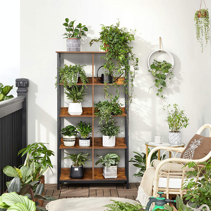 Regal, Standregal, Bücherregal, Büroregal, mit 8 Fächern, Dekoregal, offen, für Büro, Wohnzimmer, Schlafzimmer, 33 x 80 x 149 cm, Industrie-Design