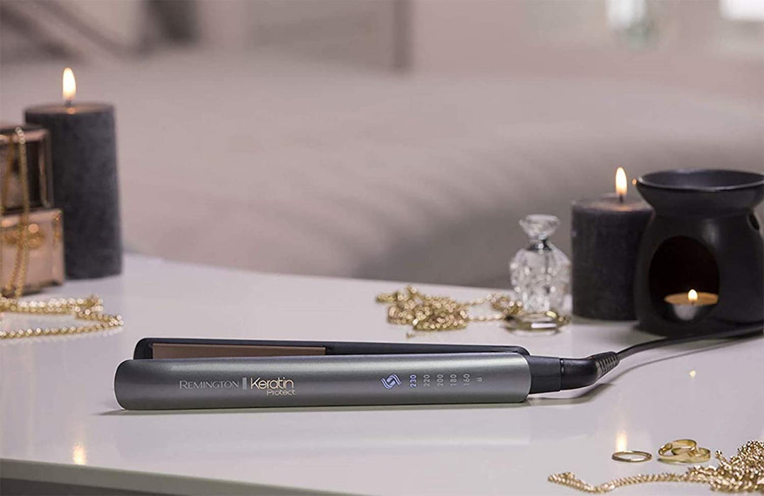 Remington Glätteisen Keratin Protect (patentierter Hitzeschutzsensor für 3x mehr Schutz vor Haarschäden -misst konstant den Feuchtigkeitsgehalt)