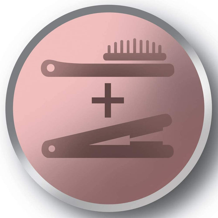 Remington Glätteisen & Haarbürste für eine reduzierte Stylingzeit (Keratin-Keramikbeschichtung mit Mandelöl angereichert, Digitales Display) 