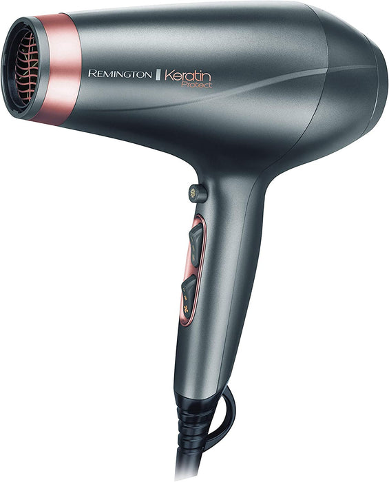 Remington Haartrockner Profi Ionen Keratin Protect (2200W, 150km/h, 3 Stylingaufsätze, angereichert mit Keratin und Mandelöl, Ionenpflege)