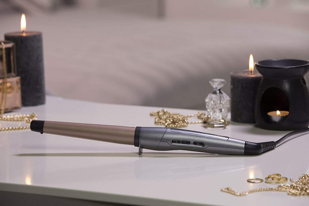 Remington Lockenstab [kegelförmig 19-28mm] Keratin Protect (hochwertige Keramikbeschichtung mit Keratin & Mandelöl) -Digitales-Display bis 210°C)