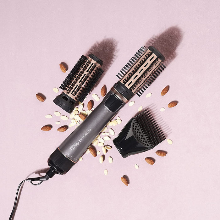 Remington Warmluftbürste rotierend [automatisch] Keratin Protect (inkl.3 Aufsätze 2 Rundbürsten+Haaransatz-Booster für mehr Volumen) + Haarklammern)