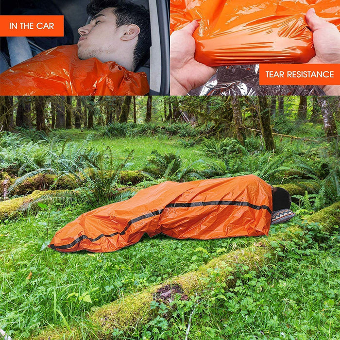 Rettungsdecke 2 Stück Biwaksack Notfall Wasserdicht Survival Schlafsack Erste Hilfe Wärmedecke Schutzdecke Notfalldecke Ultraleicht Hitzeabweisend 