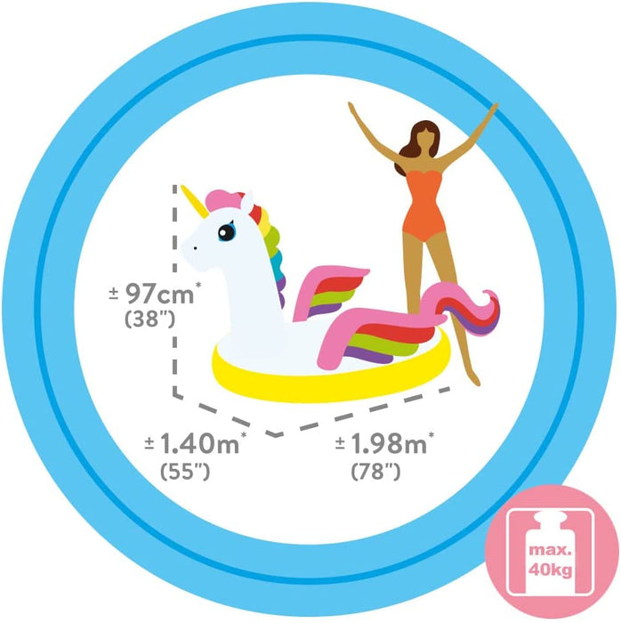 Rideon ''Unicorn'', 198x140x102cm - Der Trendsetter im Sommer. Das Aufblastier Einhorn ist ein echter Hingucker an jedem See oder im Bad.