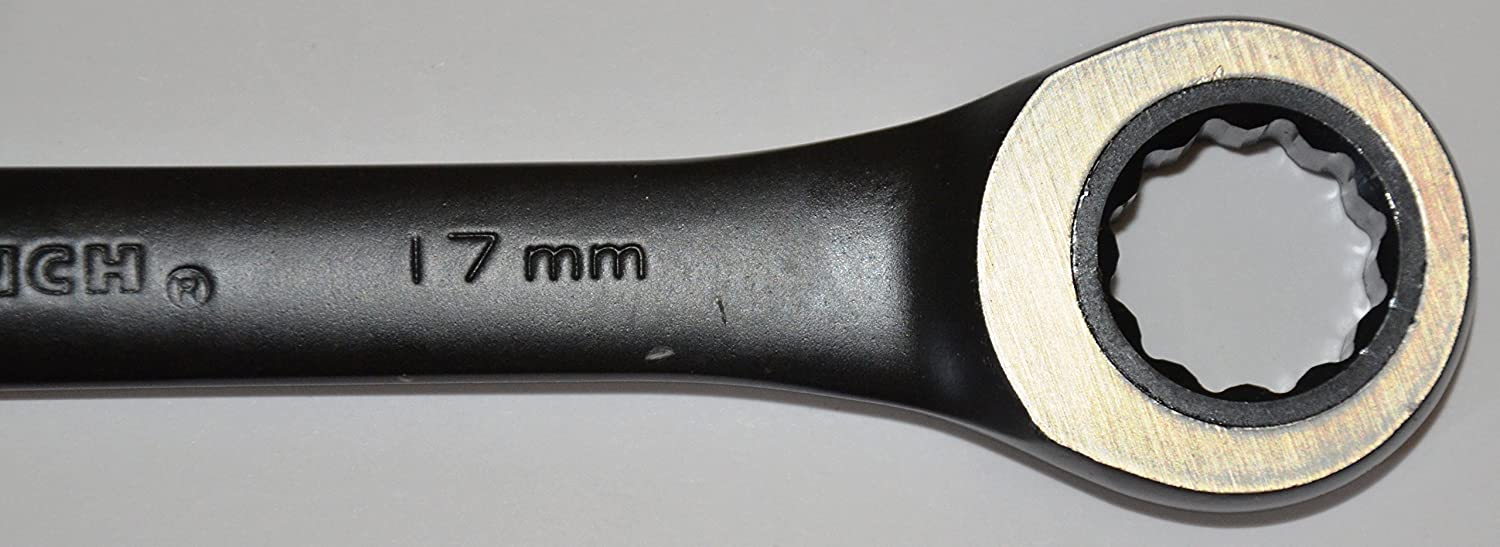 Ringmaulschlüssel mit Ratsche Set Metrisch, Schwarz, 8 - 19 mm, 12 Stück
