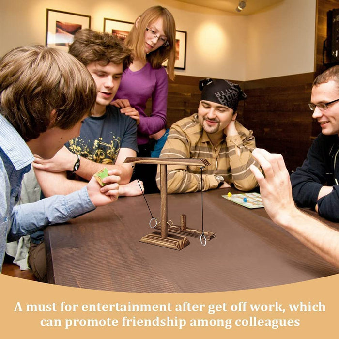 Ringwurfspiel Aus Holz,Toss Haken und Ring Spiel,Hooks and Ring Toss,Ring Toss Hook und Ring Indoor,Premium Party Wurfspiele Spiel für Family Bar Fun 