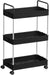 Rollwagen, Küchenwagen mit 3 Ebenen, Griffen, Küchenregal auf Rollen, 40 x 22 x 67 cm, schwarz