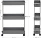 Rollwagen, Küchenwagen mit 3 Ebenen, Küchenregal, Nischenregal auf Rollen, schmal, Badregal, platzsparend, für Badezimmer, Küche, Cutout-Design