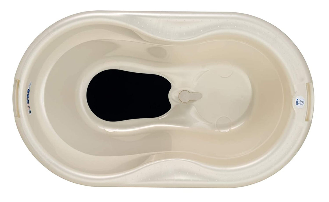 Babydesign Komplett-Badeset mit Wanne und Klapp-Ständer, 0-12 Monate, Max 25kg, TOP, Perlweiß Creme