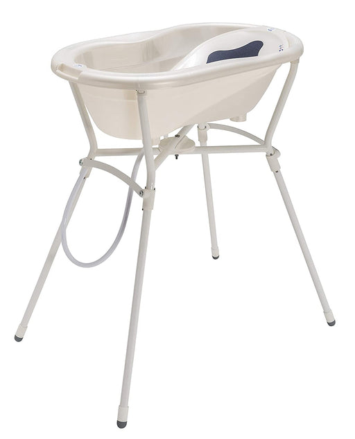 Babydesign Komplett-Badeset mit Wanne und Klapp-Ständer, 0-12 Monate, Max 25kg, TOP, Perlweiß Creme