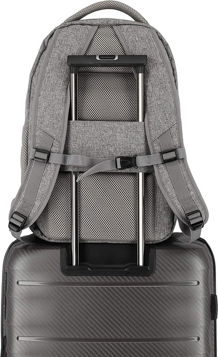  Rucksack Handgepäck mit Laptop Fach 15,6 Zoll, Gepäck Serie BASICS Daypack Melange: Modischer Rucksack in Melange Optik, 45 cm, 22 Liter, Hellgrau