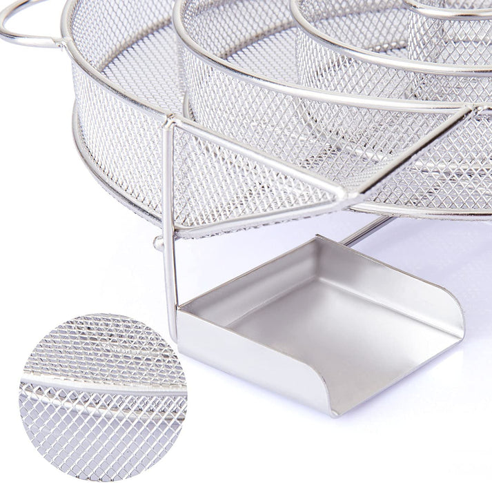 Rund Rauchgenerator Edelstahl Kaltraucherzeuger Kaltrauchgenerator für Kugelgrill Smoker und Räucherofen (Mehrweg)