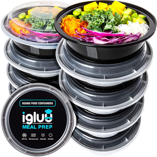Runde Meal Prep Container Von Igluu [10er Pack] - Essensbox, Lunchbox Mikrowellengeeignet, Spülmaschinenfest Und Wiederverwendbar 