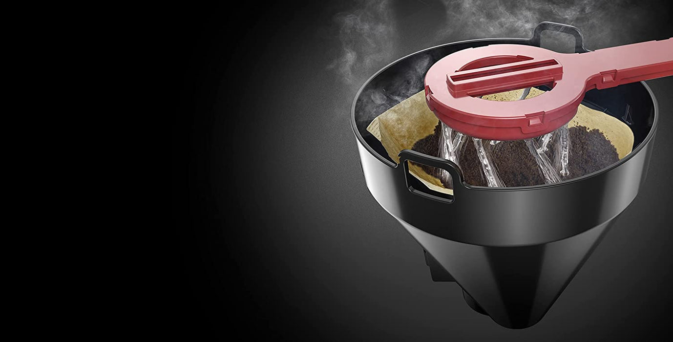 Russell Hobbs Digitale Kaffeemaschine Colours+ rot, programmierbarer Timer, 1,25l Glaskanne, bis 10 Tassen, Warmhalteplatte, Abschaltautomatik