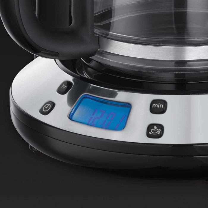 Russell Hobbs Digitale Kaffeemaschine Colours+ rot, programmierbarer Timer, 1,25l Glaskanne, bis 10 Tassen, Warmhalteplatte, Abschaltautomatik