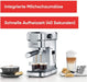 SEVERIN Espressomaschine "Espresa", Siebträgermaschine mit 3 Einsätzen, Kaffeemaschine mit Milchschäumer für Kaffee-Milch-Spezialitäten