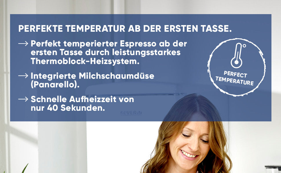 SEVERIN Espressomaschine "Espresa", Siebträgermaschine mit 3 Einsätzen, Kaffeemaschine mit Milchschäumer für Kaffee-Milch-Spezialitäten