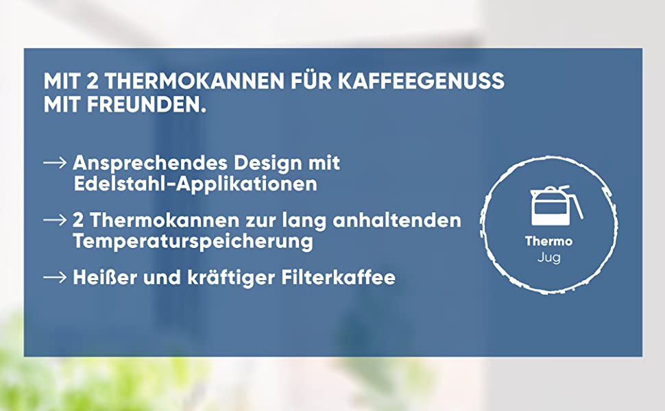 SEVERIN Filterkaffeemaschine mit 2 Thermokannen, Kaffeemaschine für bis zu 8 Tassen je Kanne, Filtermaschine mit 2 Isolierkannen