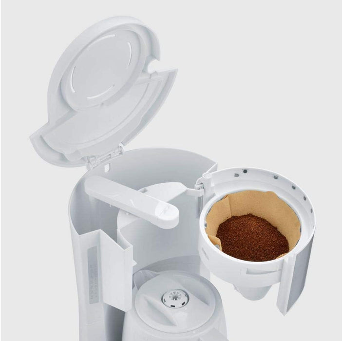 SEVERIN Filterkaffeemaschine mit Thermokanne, Kaffeemaschine für bis zu 8 Tassen, ansprechende Filtermaschine mit Isolierkanne, weiß/Edelstahl 
