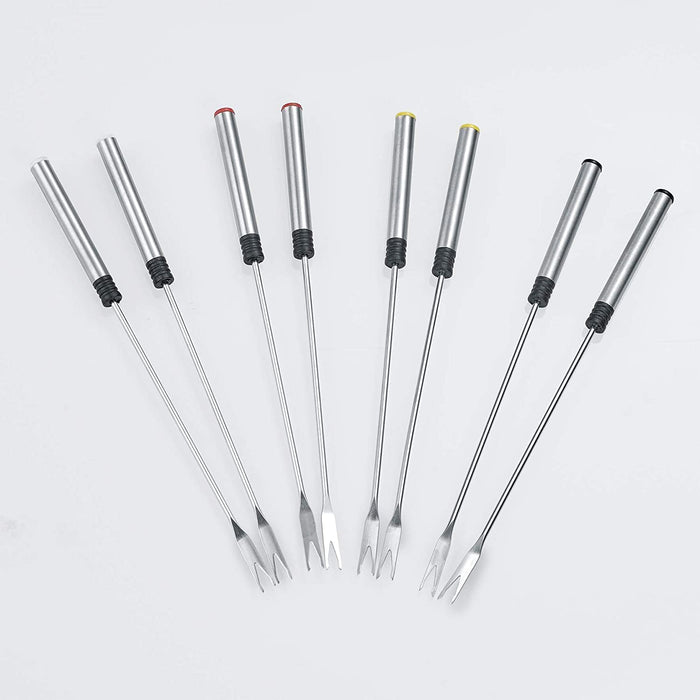 SEVERIN Fondue, spülmaschinengeeignetes Fondueset mit 8 farblich markierten Gabeln, elektrisches Fondue aus Edelstahl