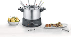 SEVERIN Fondue, spülmaschinengeeignetes Fondueset mit 8 farblich markierten Gabeln, elektrisches Fondue aus Edelstahl