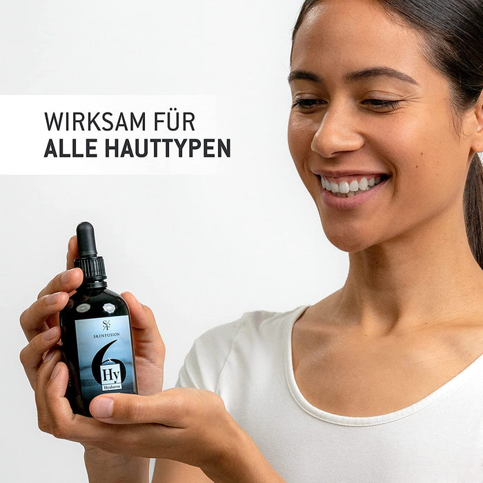  6-Fach Bio Hyaluron Serum hochdosiert 100 ml – veganer Multi-Hyaluronsäure-Komplex mit Booster-Wirkstoffen wie Bio-Glucomannan, Aloe
