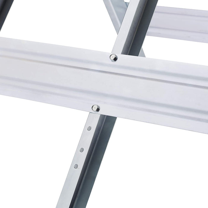 Sägebock, Holzsägearbeiten, klappbar, Sägegestell für Kettensägen, Stahl, H x B x T 81 x 75,5 x 81 cm, silber