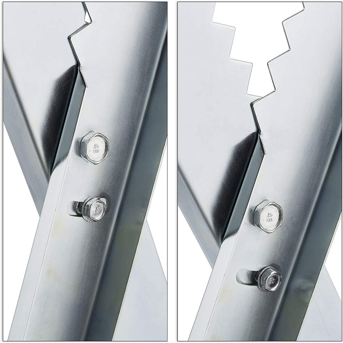 Sägebock, Holzsägearbeiten, klappbar, Sägegestell für Kettensägen, Stahl, H x B x T 81 x 75,5 x 81 cm, silber