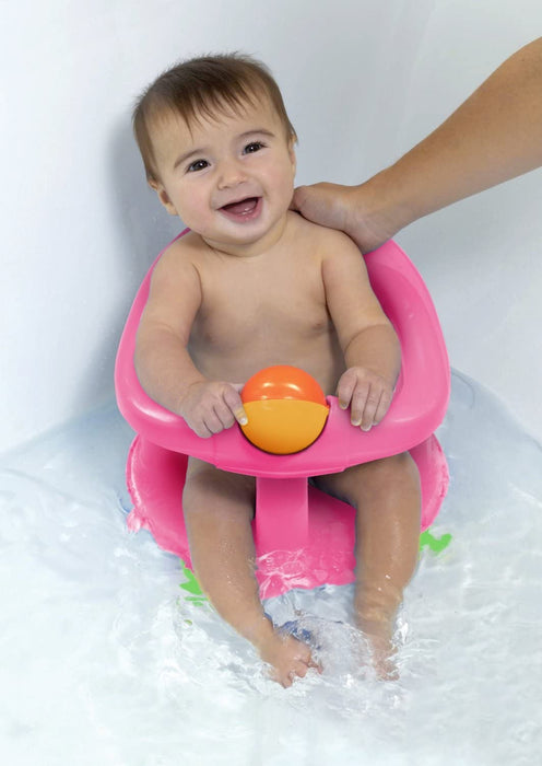 360° drehbarer Badesitz, ergonomischer Sitz für die Badewanne mit Rollball und 4 Saugnäpfen, nutzbar ab ca. 6 Monaten bis max. 10 kg, rosa