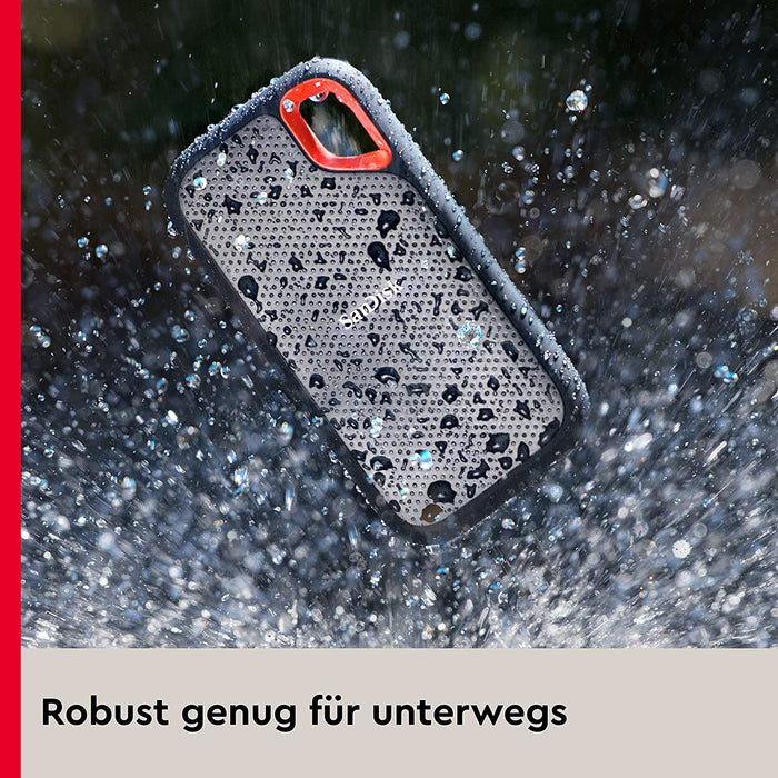 SanDisk Extreme 1 TB Portable SSD (tragbare NVMe SSD, USB-C, bis zu 1.050 MB/s Lesegeschwindigkeit und 1.000 MB/s Schreibgeschwindigkeit)