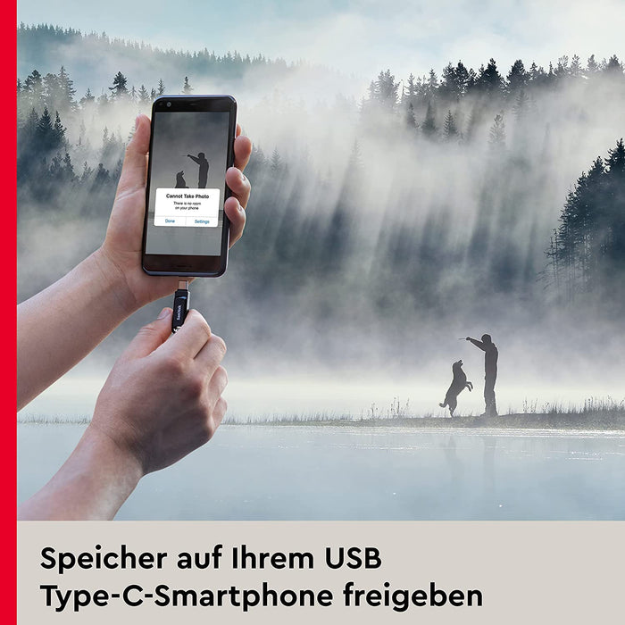 SanDisk Ultra Dual Drive Go USB Type-C 128 GB 2-in-1 Smartphone Speicher (150 MB/s, USB Type-C- und USB Type-A-Stecker, automatisches Backup)
