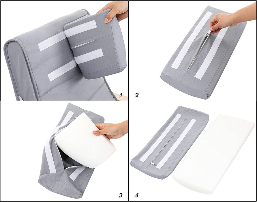 Schaukelstuhl, Relaxstuhl, 5-fach verstellbare Fußstütze, bis 150 kg belastbar, 67 x 125 x 91 cm, hellgrau