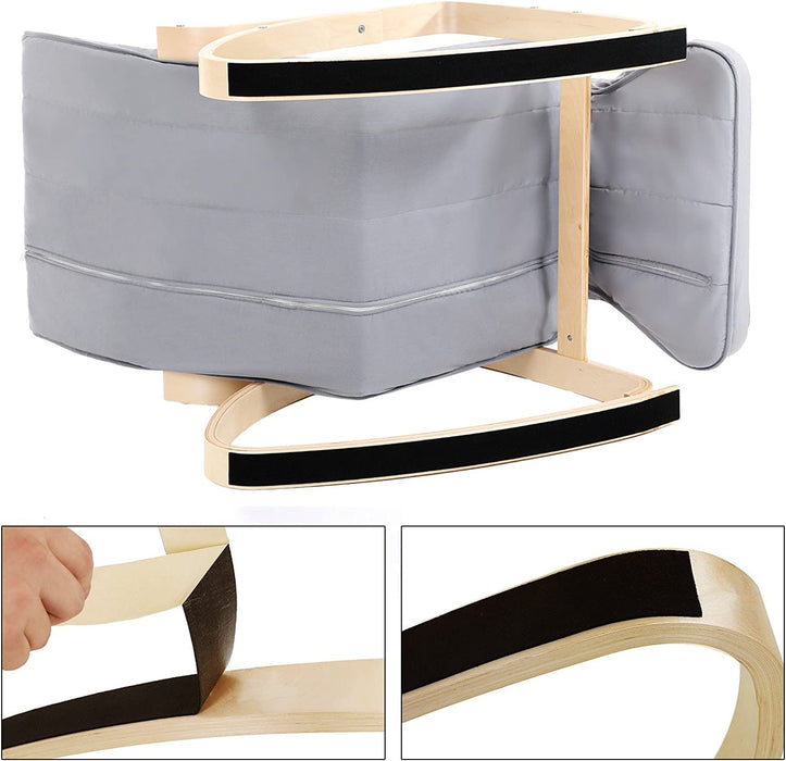 Schaukelstuhl, Relaxstuhl, 5-fach verstellbare Fußstütze, bis 150 kg belastbar, 67 x 125 x 91 cm, hellgrau