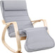 Schaukelstuhl, Relaxstuhl, 5-fach verstellbare Fußstütze, bis 150 kg belastbar, 67 x 125 x 91 cm, hellgrau