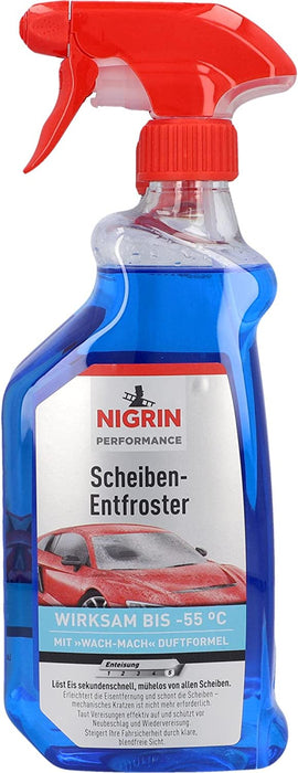 Scheiben-Entfroster Sprühflasche 1x500ml + 1x500ml Nachfüllflasche, Scheiben-Enteiser-Spray, Pumpzerstäuber, wirksam bis -55° C