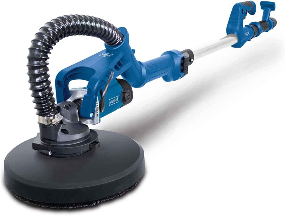 Scheppach Wand - Deckenschleifer (Langhals Trockenbauschleifer mit 710 W, Ø 215 mm, teleskopierbar, neigbar) - inkl. Schleifscheiben, Absaugadapter