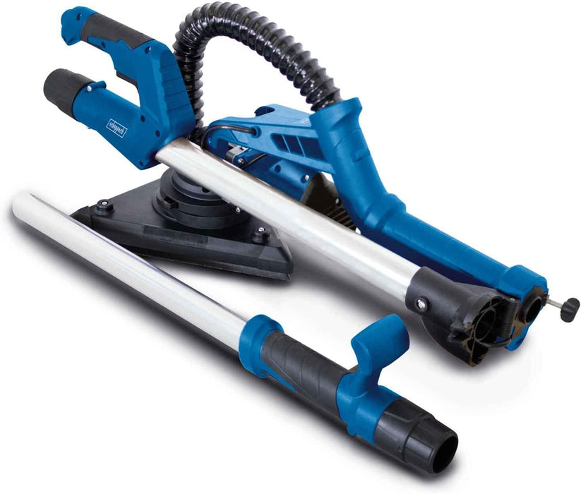 Scheppach Wand - Deckenschleifer (Langhals Trockenbauschleifer mit 710 W, Ø 215 mm, teleskopierbar, neigbar) - inkl. Schleifscheiben, Absaugadapter