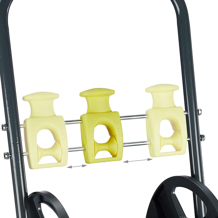 Schlauchwagen 45m, fahrbare Schlauchtrommel für Garten & Balkon, mit Schlauchführung, 76,5x44x41 cm, grau-gelb