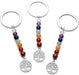 Schlüsselbund Natürlich Edelstein Lebensbaum Schlüsselanhänger 7 Chakra Anhänger Schlüsselring Keychain Schmuck