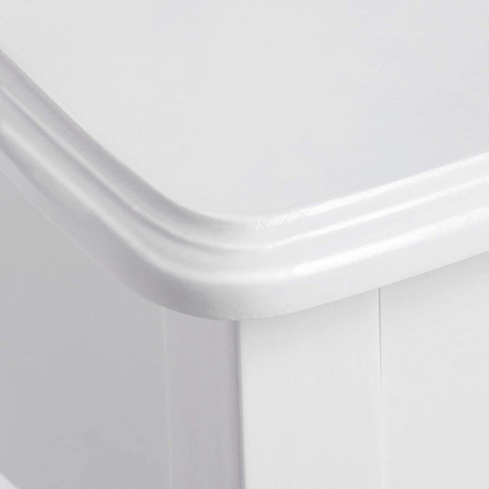 Schminktisch Aushöhlen Frisertisch mit Spiegel u. Hocker, 4 Schubladen inkl. 2 Stück Unterteiler, Kippsicherung, weiß 75 x 40 cm