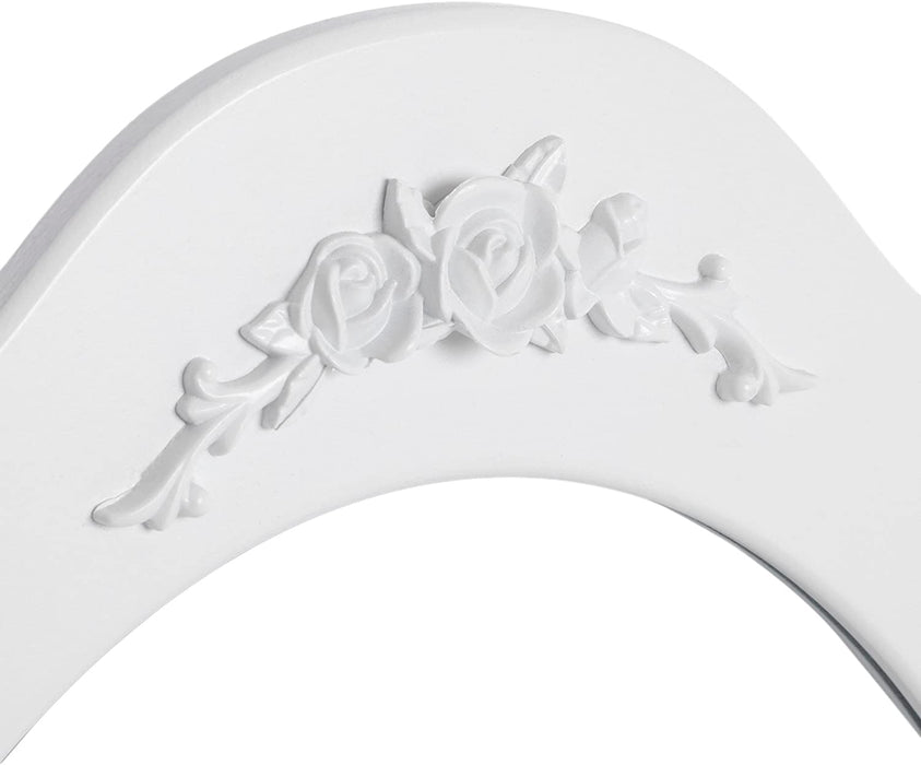 Schminktisch Aushöhlen Frisertisch mit Spiegel u. Hocker, 4 Schubladen inkl. 2 Stück Unterteiler, Kippsicherung, weiß 75 x 40 cm