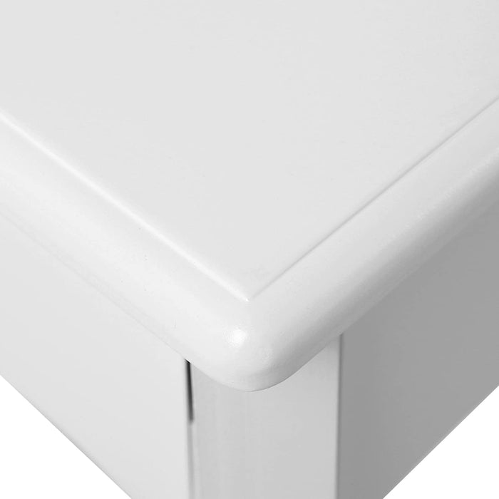 Schminktisch, 3 Schubladen mit Spiegel Hocker, 70 x 130 x 40 cm (B x H x T), weiß