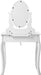 Schminktisch, 3 Schubladen mit Spiegel Hocker, 70 x 130 x 40 cm (B x H x T), weiß
