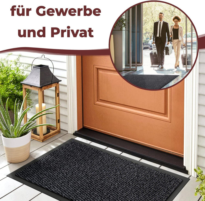 Schmutzfangmatte Fußmatte mit äußerst starker Schmutz und Feuchtigkeitsaufnahme - Sauberlaufmatte in dunkel grau - anthrazit - schwarz 40 x 60 cm