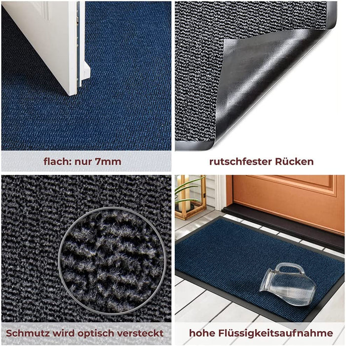 Schmutzfangmatte Fußmatte mit äußerst starker Schmutz und Feuchtigkeitsaufnahme - Sauberlaufmatte in dunkel grau - anthrazit - schwarz 40 x 60 cm