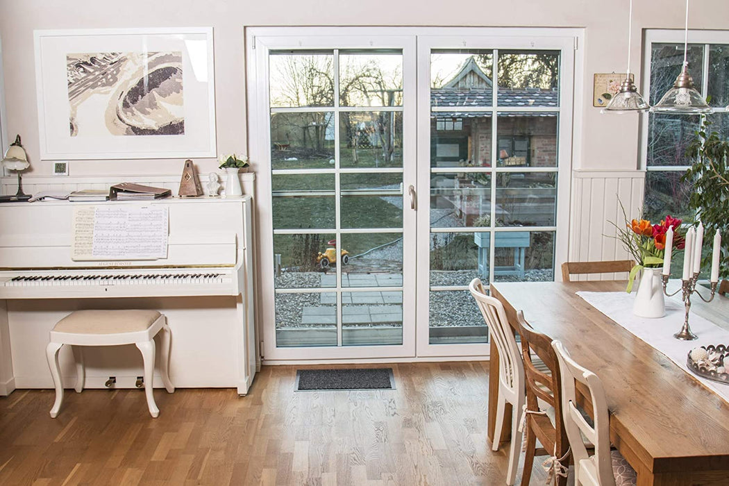 Schmutzfangmatte Fußmatte mit äußerst starker Schmutz und Feuchtigkeitsaufnahme - Sauberlaufmatte in dunkel grau - anthrazit - schwarz 40 x 60 cm